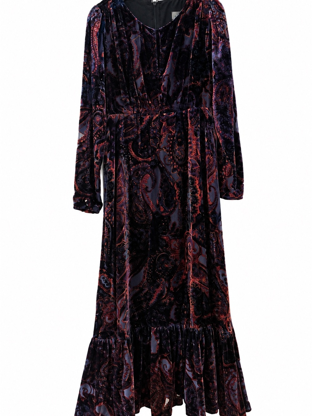 Anthropologie Burnout Velvet Maxi Dress Size 14 NWT